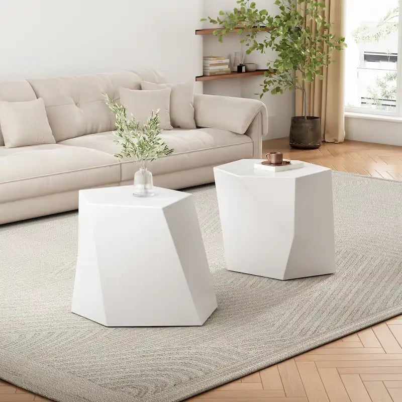 Modern MGO Coffee Table Set with Geometric Design