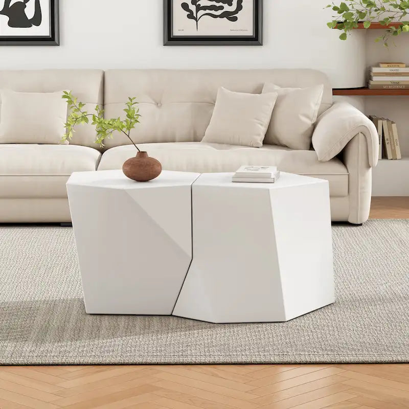  - CloudHouse Modern MGO Coffee Table Set with Geometric Design