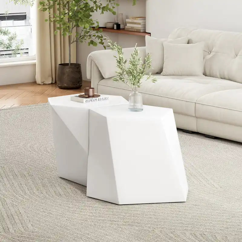 Modern MGO Coffee Table Set with Geometric Design
