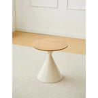 Modern Simple Coffee Table Round Coffee Table with Double Cone Table Frame Car Steel Coffee Table Base, for Living Room