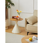 Modern Simple Coffee Table Round Coffee Table with Double Cone Table Frame Car Steel Coffee Table Base, for Living Room