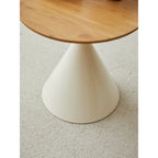 Modern Simple Coffee Table Round Coffee Table with Double Cone Table Frame Car Steel Coffee Table Base, for Living Room