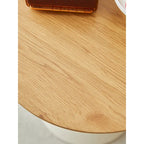 Modern Simple Coffee Table Round Coffee Table with Double Cone Table Frame Car Steel Coffee Table Base, for Living Room