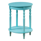 Oval End Table with Shelf