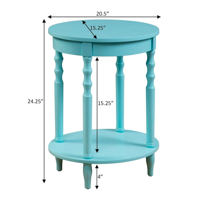 Oval End Table with Shelf