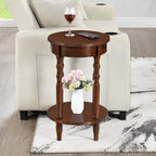 Oval End Table with Shelf