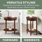 Oval End Table with Shelf