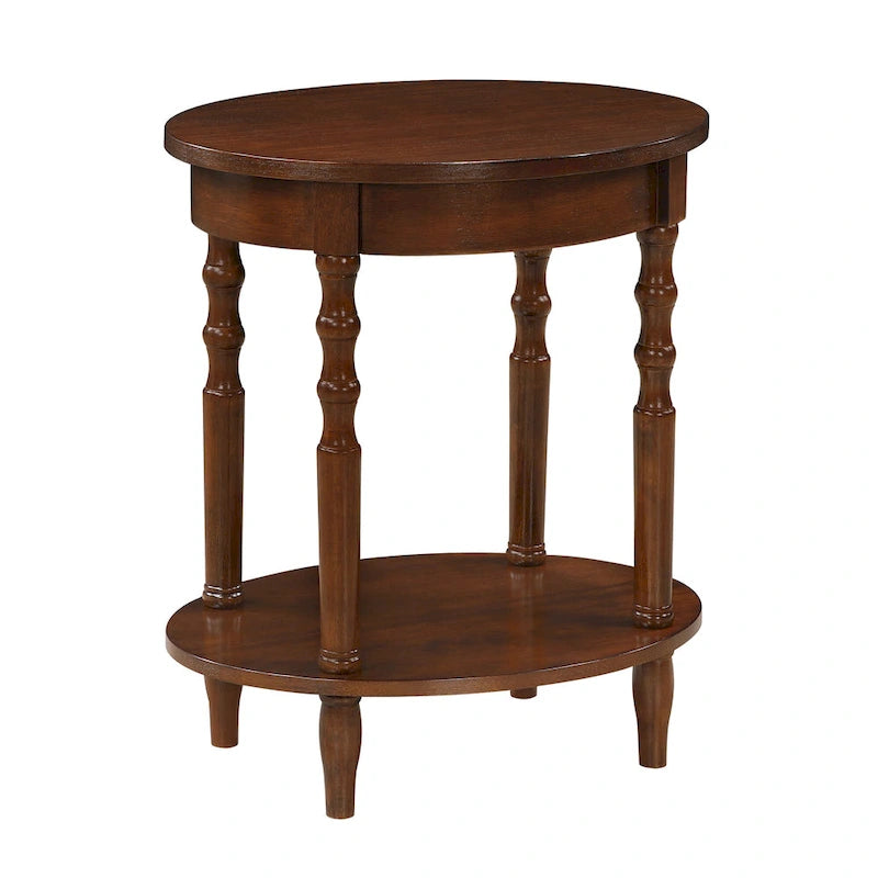 Oval End Table with Shelf