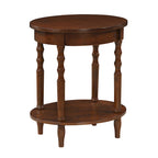 Oval End Table with Shelf