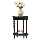 Oval End Table with Shelf