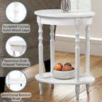 Oval End Table with Shelf