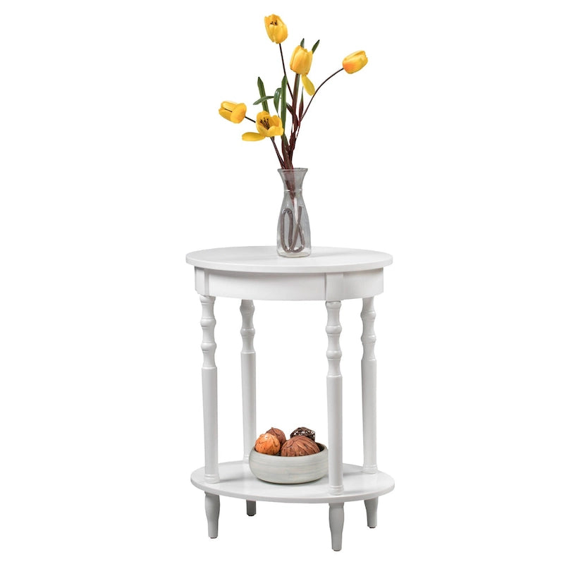 Oval End Table with Shelf