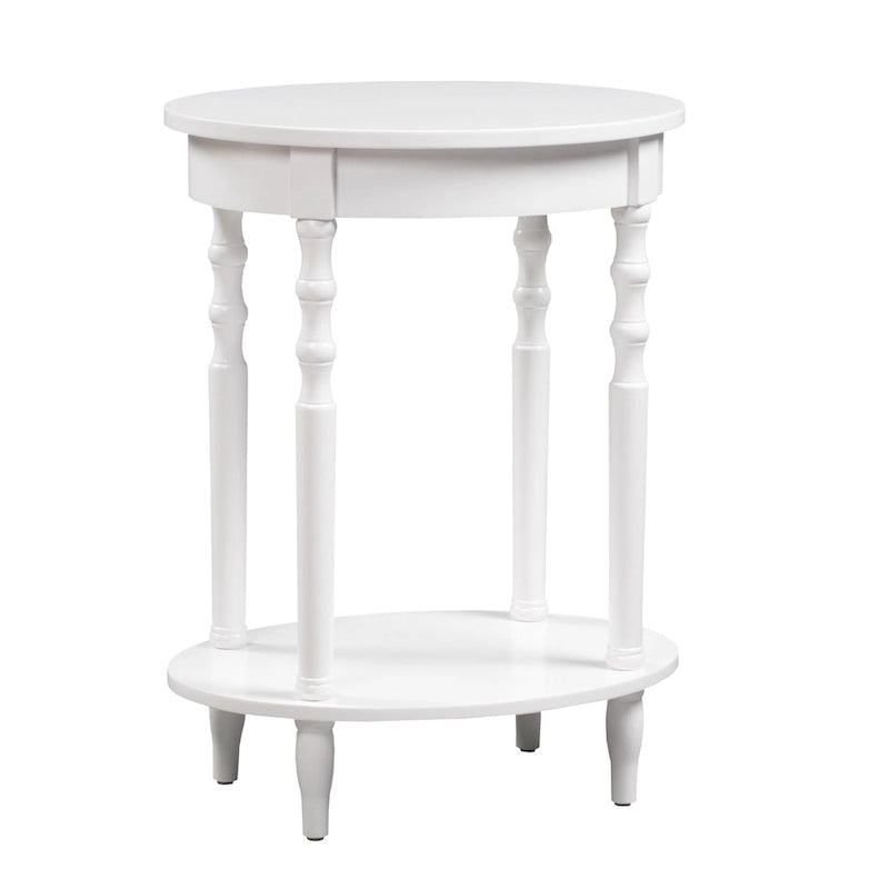 Oval End Table with Shelf