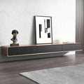 Modern Floating Wall-Mounted TV Stand, 3/4 Drawers, Solid Wood