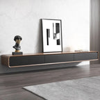 Modern Floating Wall-Mounted TV Stand, 3/4 Drawers, Solid Wood