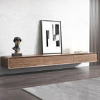 Modern Floating Wall-Mounted TV Stand, 3/4 Drawers, Solid Wood