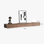 Modern Floating Wall-Mounted TV Stand, 3/4 Drawers, Solid Wood