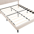 Upholstered Platform Bed with Storage Headboard and USB Port