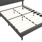 Upholstered Platform Bed with Storage Headboard and USB Port