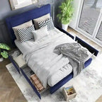  Naxime Modern 4-Drawer Fabric Platform Bed