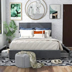 Modern 4-Drawer Fabric Platform Bed