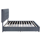 Modern 4-Drawer Fabric Platform Bed