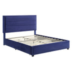 Modern 4-Drawer Fabric Platform Bed