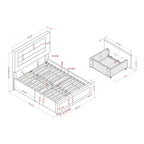 Modern 4-Drawer Fabric Platform Bed