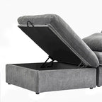 Large Modular Sectional Sofa Down Filled U-Shaped 4 Seater with 2 Ottoman