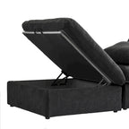 Large Modular Sectional Sofa Down Filled U-Shaped 4 Seater with 2 Ottoman