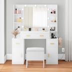 Moasis Vanity with Built-In Outlets and Lighted Mirror - 55.1 H X 43.3 L X 15.74 W