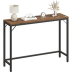 Console Table, 2-Tier Entryway Table with Storage, Narrow Sofa Table with V Design