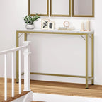 Console Table, 2-Tier Entryway Table with Storage, Narrow Sofa Table with V Design