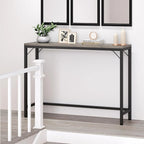 Console Table, 2-Tier Entryway Table with Storage, Narrow Sofa Table with V Design