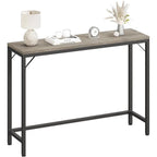 Console Table, 2-Tier Entryway Table with Storage, Narrow Sofa Table with V Design